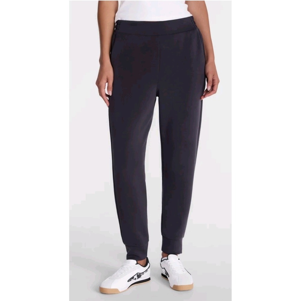 Aviva Suba Pleat Jogger Black Butter Soft Athleisure Pants M/L High Rise NWT
